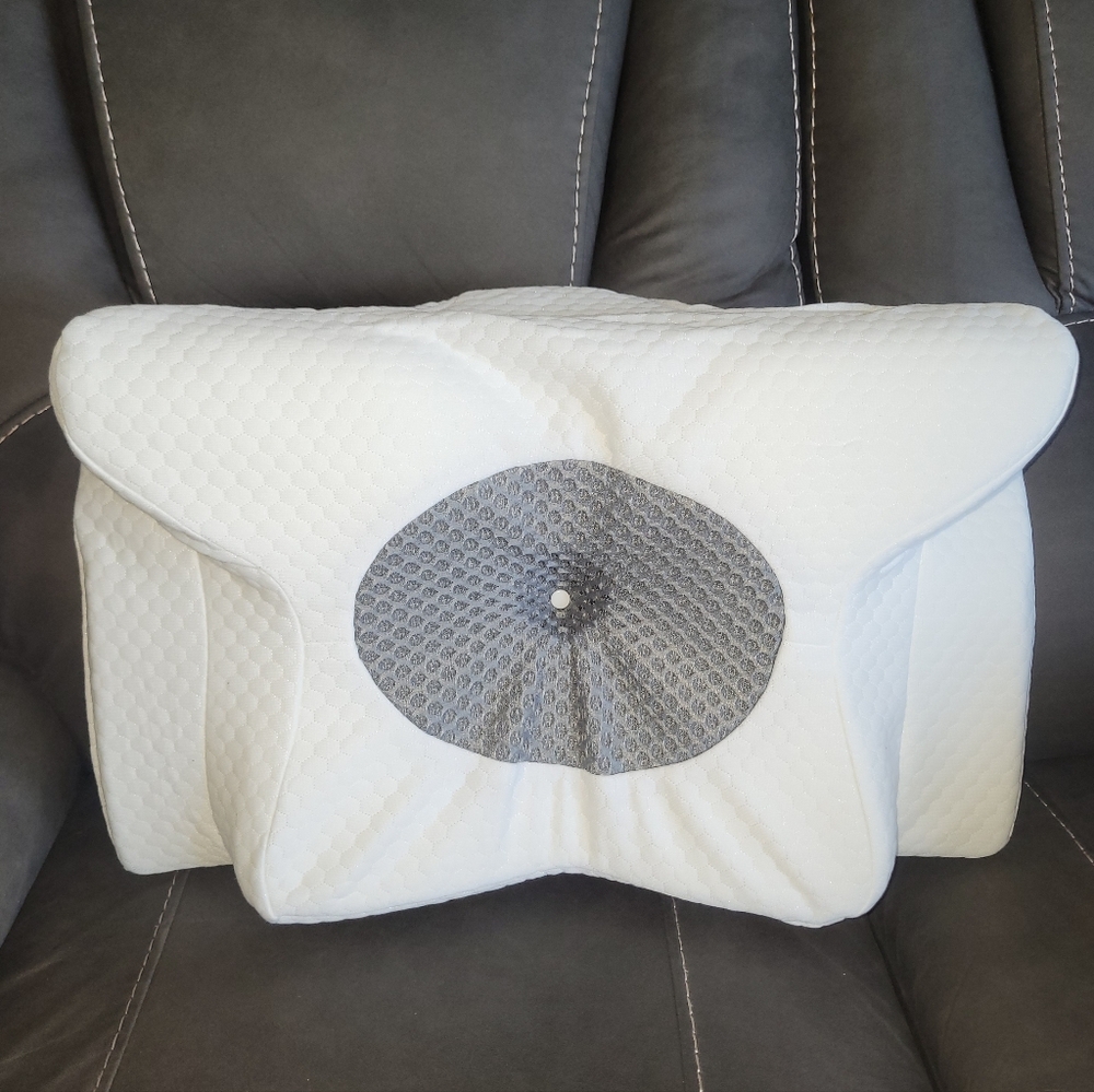 White and Gray Neck Pillow